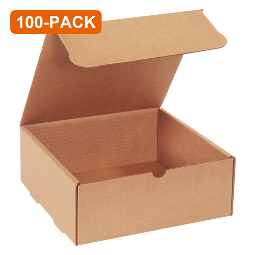 10x10x4 Kraft Self-Seal Corrugated Literature Mailers, 100-Pack (2 Bundles of 50)