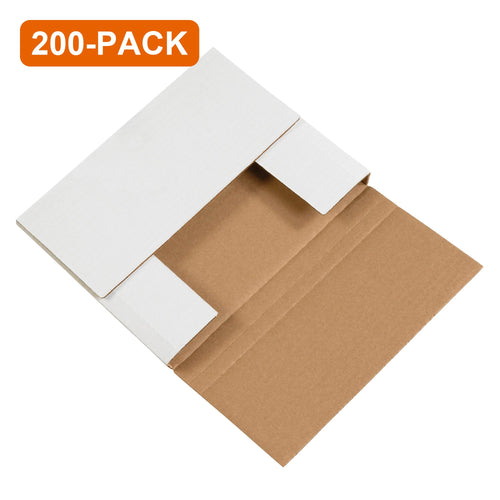 10.25x8.25x1.25 White Corrugated Mailers, 200-Pack (4 Bundles of 50)