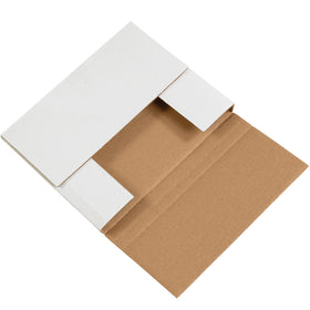 10.25x8.25x1.25" White Corrugated Easy-Fold Mailers, 50-Pack