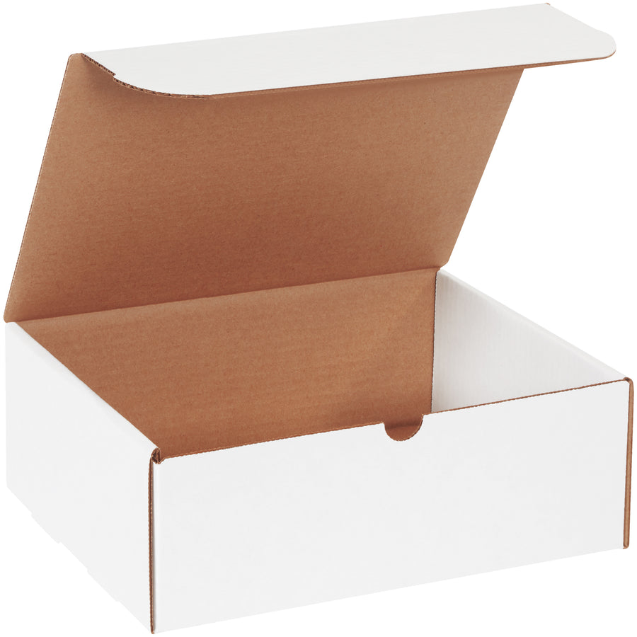11 1/8 x 8 3/4 x 4" White Corrugated Literature Mailers - Self-Seal, 50 Bundle