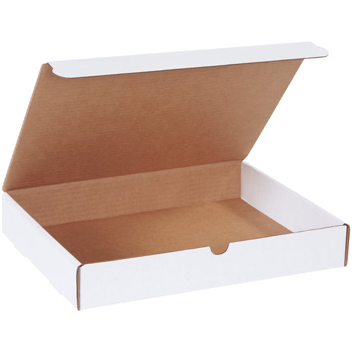Professional 13x10x2 white corrugated literature mailers designed for e-commerce brands. Sturdy ECT-32-B construction with snug-fitting self-seal tabs delivers crush-resistant protection without custom tooling costs. Quick assembly, no additional supplies needed‚50-count bundle.