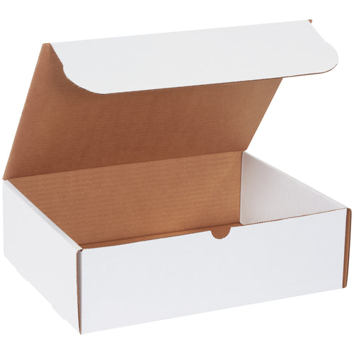 Professional white literature mailers sized at 13