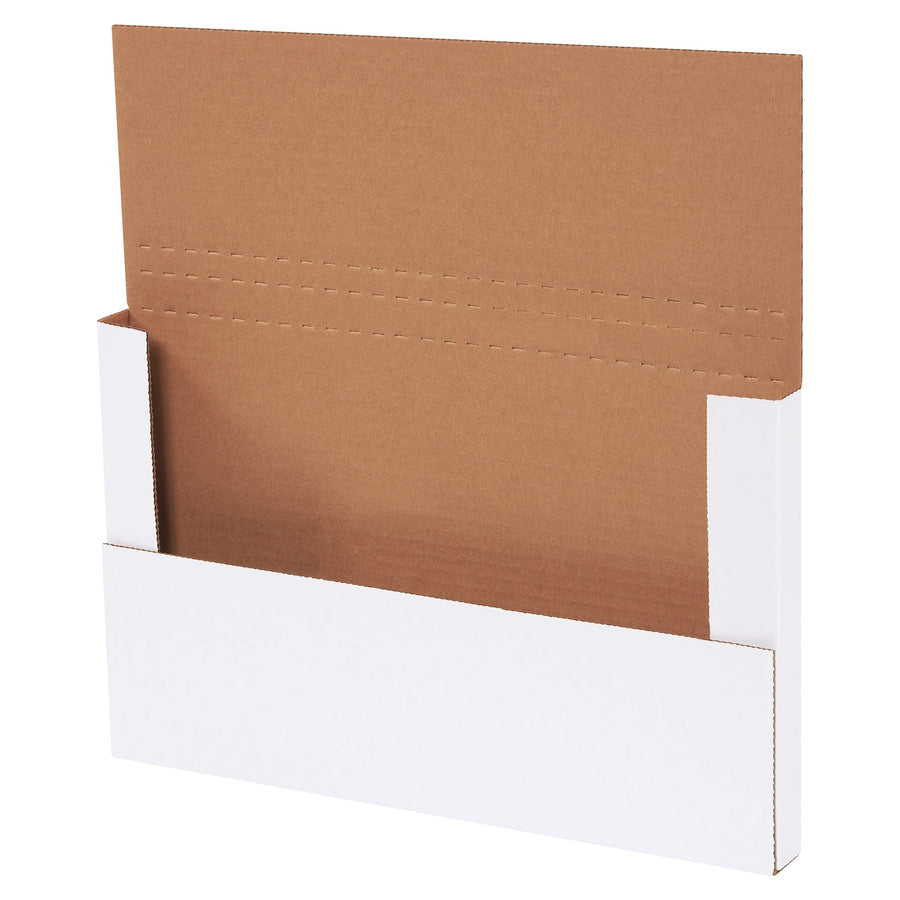 14 1/8 x 8 5/8 x 1 in White Corrugated Easy-Fold Mailers 50/Bundle M1491 - alias listing