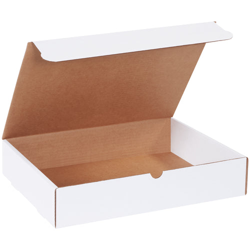 Premium white corrugated literature mailers in 15 1/8x11 1/8x3