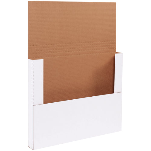 Professional-grade white corrugated easy-fold mailers sized 17.25