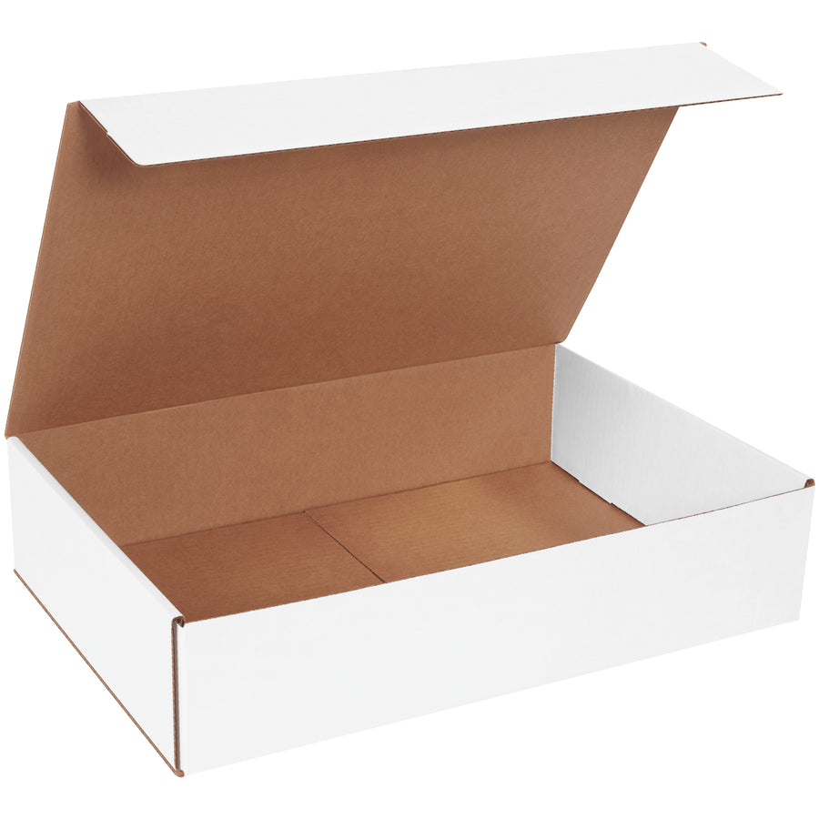 Heavy-duty 18x12x4 white corrugated mailers engineered for reliable protection on every shipment. ECT-32-B construction delivers crush resistance without the weight penalty‚reducing freight costs while safeguarding contents. One-piece fold-and-tuck design assembles in seconds with zero tape, glue, or staples required. Sold as a bundle of 50.