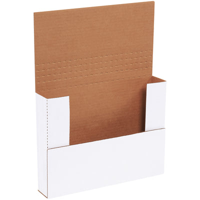 11 1/8 x 8 5/8 x 2" White Corrugated Easy-Fold Mailers - 50 Pack