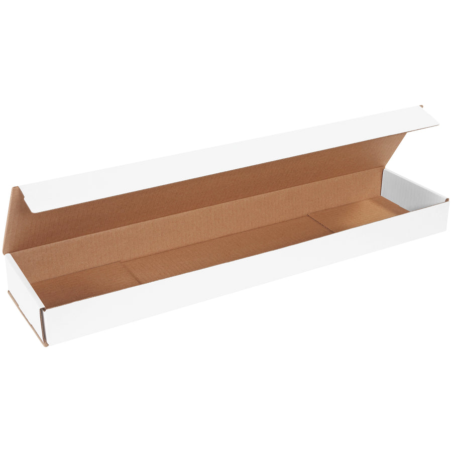 ECT-32-B white corrugated mailers engineered for maximum crush resistance and rapid deployment. One-piece fold-and-tuck design requires zero tape, glue, or staples‚pack 50 units per bundle at optimal freight efficiency. Ideal for fulfillment operations shipping small to mid-sized items with double-wall protection on front and sides.