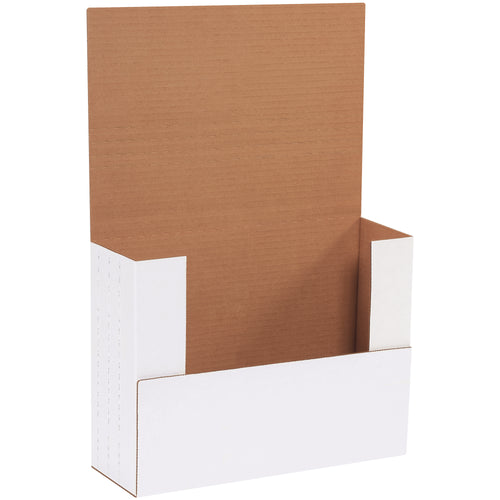 Ship with confidence using our crush-resistant white corrugated easy-fold mailers. These professional 12 1/8 x 9 1/8 x 4