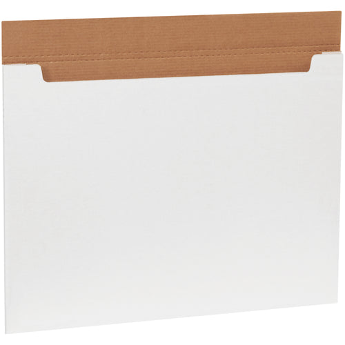 Professional-grade white corrugated fold-over mailers sized 30