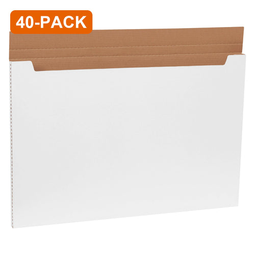 36x24x1 ECT-32-B White Corrugated Fold-Over Mailers, 40-Pack (2 Bundles of 20)