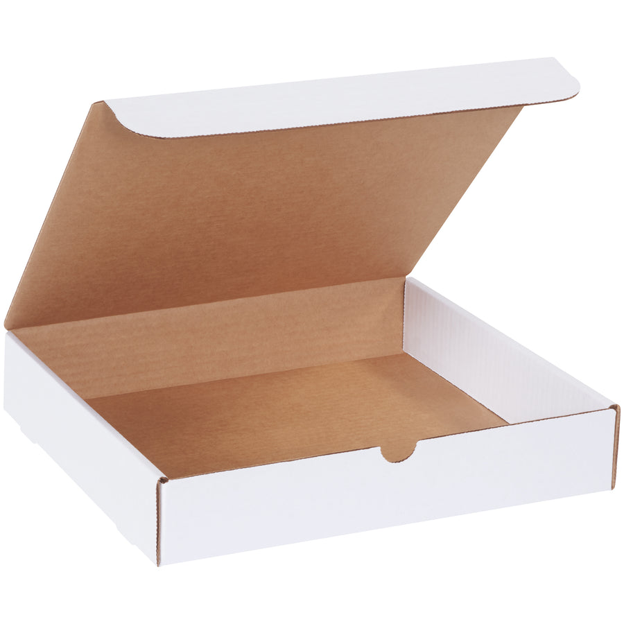 Professional white corrugated literature mailers sized 11 3/4 x 10 3/4 x 2 1/4 inches‚the ideal solution for e-commerce brands shipping catalogs, brochures, and promotional materials without custom carton costs. Strong ECT-32-B construction with secure self-seal tuck tabs. Sold as a bundle of 50, ready to assemble and ship immediately.