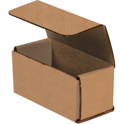 Lightweight ECT-32-B kraft corrugated mailers in 4x2x2" dimensions with double-wall crush-resistant design. One-piece folding mailer requires no tape, glue, or staples‚assembly takes seconds. Ships flat to maximize storage efficiency. Bundle of 50 units.