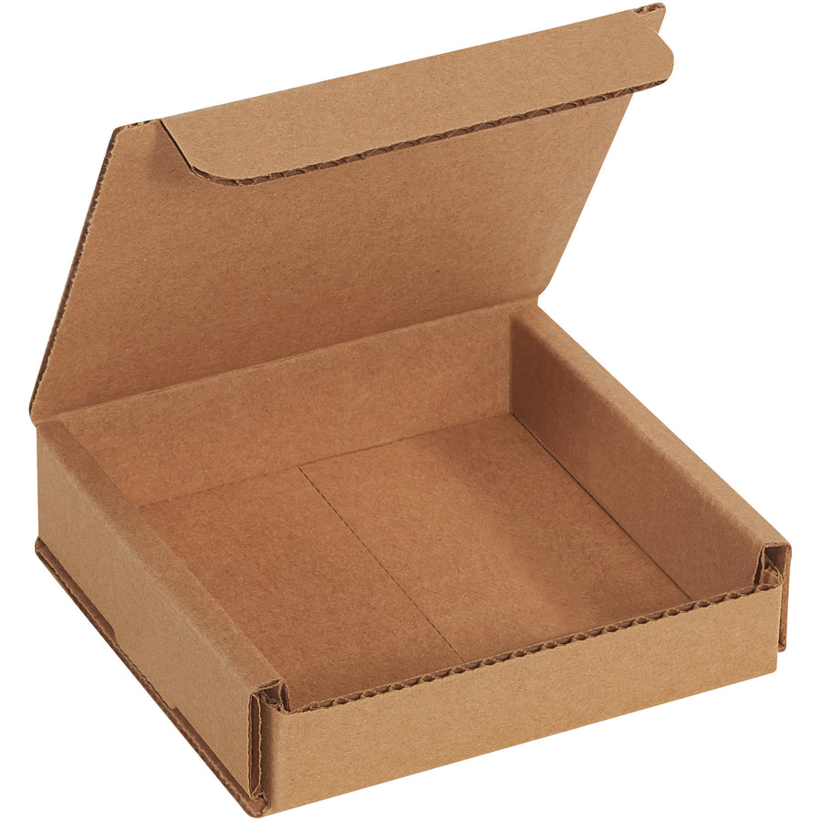 Ship small items fast with one-piece 4x4x1 kraft corrugated mailers. ECT-32-B construction delivers crush-resistant protection with double-wall coverage on front and sides. Bundle of 50 folds flat for space-efficient storage and reduces dimensional weight shipping costs.
