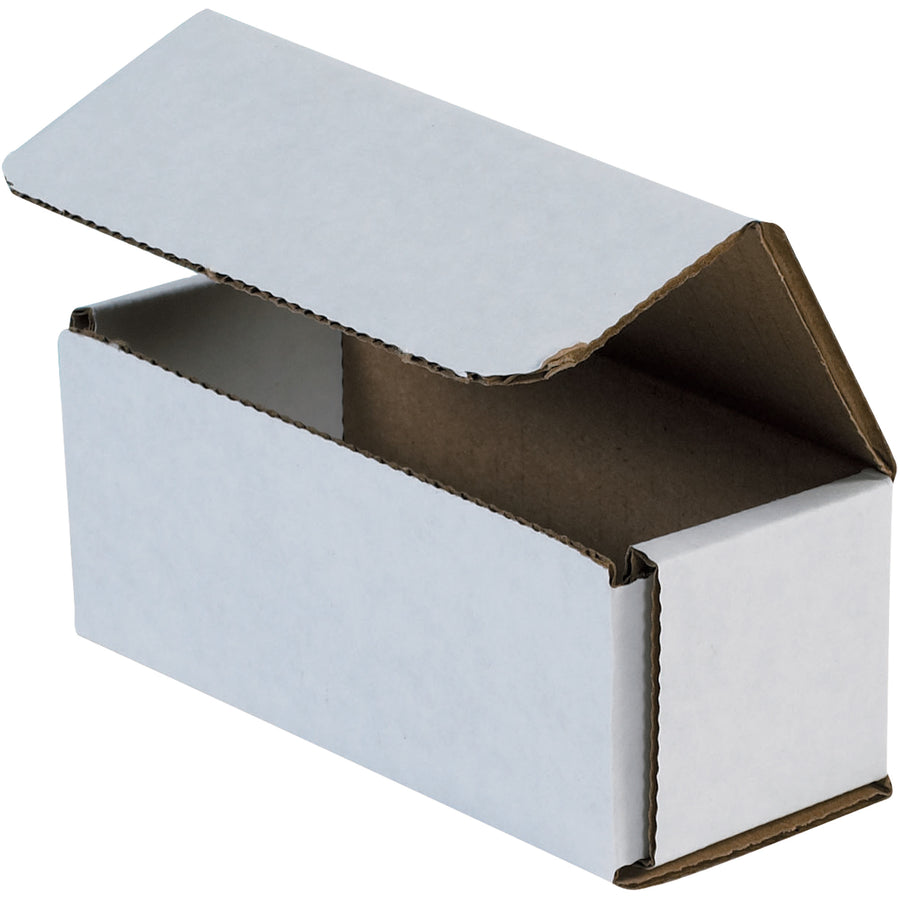 Industrial-grade ECT-32-B white corrugated mailers sized 5" x 2" x 2" for lightweight parcel shipping. Crush-resistant one-piece fold-and-tuck construction requires no tape, glue, or staples‚assembly takes seconds. Bulk 50-pack bundle maximizes freight efficiency and reduces per-unit packaging costs.