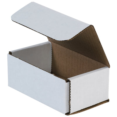 Industrial-grade 5x3x2 white corrugated mailers built from ECT-32-B material for maximum crush resistance and freight efficiency. One-piece fold-and-tuck design eliminates tape, glue, and assembly labor. Ship 50 mailers per bundle at the lowest cost per unit.