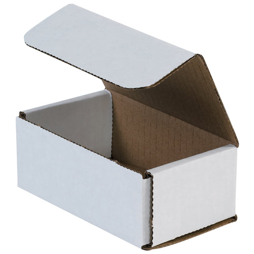 Industrial-grade 5x3x2 white corrugated mailers built from ECT-32-B material for maximum crush resistance and freight efficiency. One-piece fold-and-tuck design eliminates tape, glue, and assembly labor. Ship 50 mailers per bundle at the lowest cost per unit.