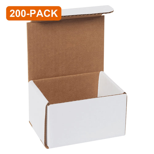 5x4x3 ECT-32-B White Corrugated Mailers, 200-Pack (4 Bundles of 50)