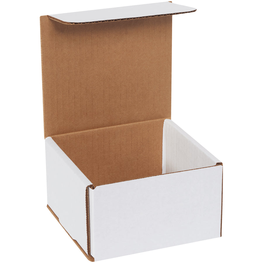 Lightweight yet crush-resistant 5x5x3 white corrugated mailers engineered for small package fulfillment. ECT-32-B construction delivers double-wall protection on all shipping sides without tape, glue, or staples. Sold in 50-unit bundles for maximum freight efficiency.
