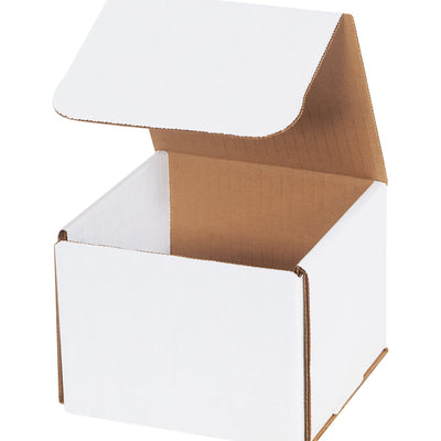 5x5x4 ECT-32-B White Corrugated Mailers 50/Bundle M554 - alias listing