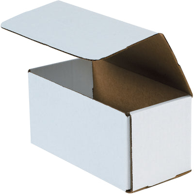Ship small items safely with these one-piece white corrugated mailers featuring ECT-32-B crush-resistant construction. The 8x4x4 fold-and-tuck design requires no tape, glue, or staples‚assemble in seconds and reduce postage costs. Sold in bundles of 50.