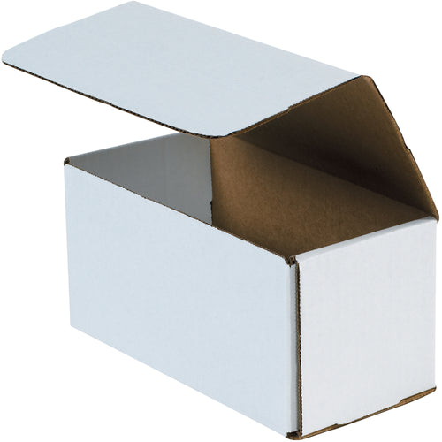 Ship small items safely with these one-piece white corrugated mailers featuring ECT-32-B crush-resistant construction. The 8x4x4 fold-and-tuck design requires no tape, glue, or staples‚assemble in seconds and reduce postage costs. Sold in bundles of 50.