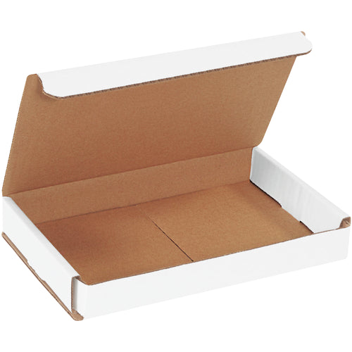 Lightweight yet durable 8x5x1 white corrugated mailers built from ECT-32-B material for maximum crush resistance on small packages. These one-piece folding mailers require no tape, glue, or staples‚assembly takes seconds. Bundle of 50 units delivers reliable protection and postage savings for high-volume fulfillment operations.
