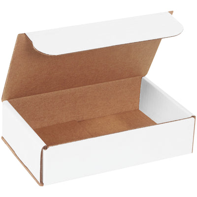 ECT-32-B white corrugated one-piece mailers with double-wall crush resistance on front and sides. 8x5x2 dimensions ship 50 per bundle. No tape, glue, or staples required‚fold and ship in seconds to reduce labor costs and speed fulfillment.