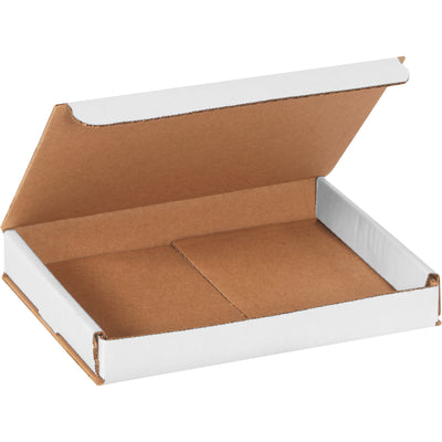 ECT-32-B white corrugated mailers deliver superior crush resistance in a lightweight, one-piece folding design that requires no tape, glue, or staples. At 8" x 6" x 1", these mailers protect small fragile items while reducing dimensional weight charges. Bundle of 50 units optimizes warehouse efficiency and freight costs.