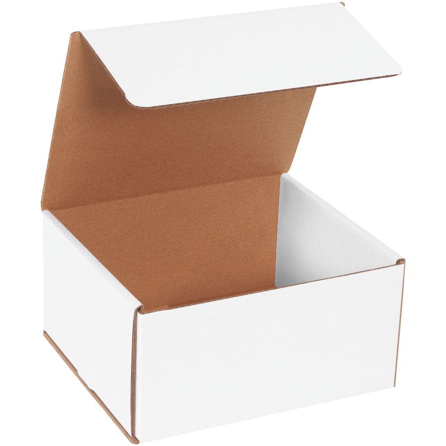 Heavy-duty ECT-32-B white corrugated mailers in 8x7x4 dimensions with crush-resistant double-wall construction. One-piece fold-and-tuck design requires no tape, glue, or staples–assemble in seconds. Pack of 50 delivers maximum protection while minimizing dimensional weight charges on every shipment.