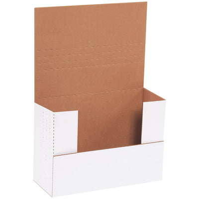 Ship with confidence using our white corrugated easy-fold mailers‚scored at multiple depths for flexible, professional packaging every time. The 9.5x6.5x3.5" size handles flat materials perfectly, while ECT-32-B construction resists crushing and damage. Get 50 mailers per bundle and reduce prep time with our simple fold-and-seal design.
