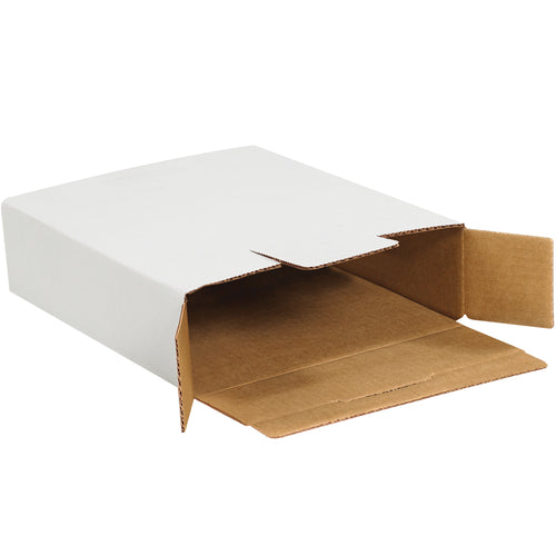 No tape needed‚these white corrugated side loading locking mailers feature built-in locking tabs for fast, secure closure every time. ECT-32-B crush-resistant construction protects your products while the flat-ship design cuts freight and storage costs. Bundle of 50 ready to go.