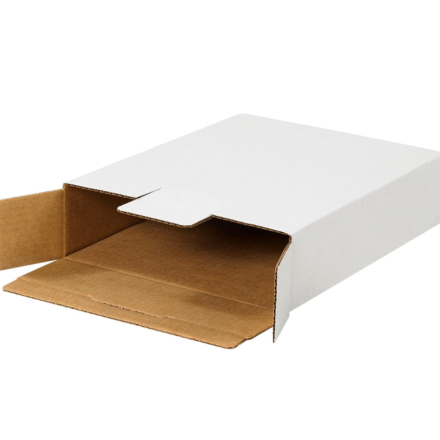 12 1/8 x 11 5/8 x 2 5/8 in White Side Loading Locking Mailers 50-Pack MAL12112 - alias listing