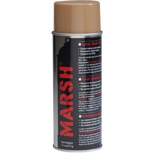 Marsh¬Æ tan spray stencil ink delivers permanent, waterproof marking on all surfaces‚ideal for shipping rooms and warehouse operations. Each case includes 12 cans of 11 oz fast-drying, lead-free stencil ink that resists moisture and handles high-volume marking demands without compromise.