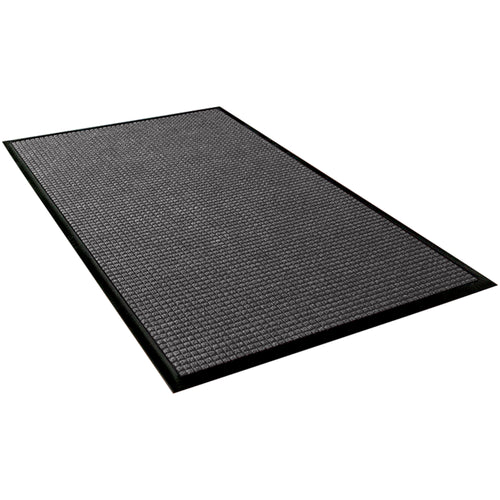 The 8' x 6' Waterhog‚Ñ¢ Mat in medium gray rubber delivers professional-grade entrance protection with a proven waffle pattern that scrapes shoes clean and absorbs moisture instantly. Built to withstand heavy foot traffic while resisting fading, this entry mat reduces slip hazards and keeps floors dry in any climate. Easy maintenance‚vacuum, hose, steam clean, or shampoo‚makes it the cost-efficient choice for warehouses, retail, and industrial facilities.