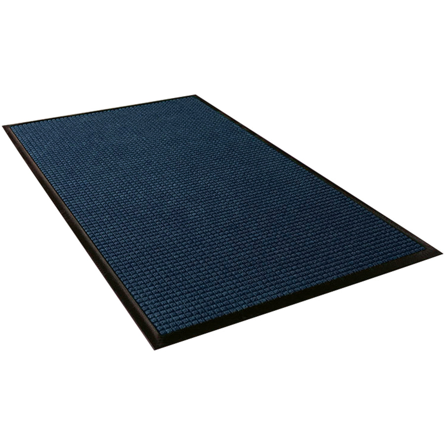 The 12' x 6' Navy Waterhog‚Ñ¢ Mat combines heavy-duty rubber construction with a raised waffle pattern to effectively scrape away dirt, water, and debris at your facility entrance. This quick-drying industrial floor mat resists fading and moisture damage while keeping your floors safer and cleaner. Easy maintenance‚vacuum, hose off, or steam clean as needed.