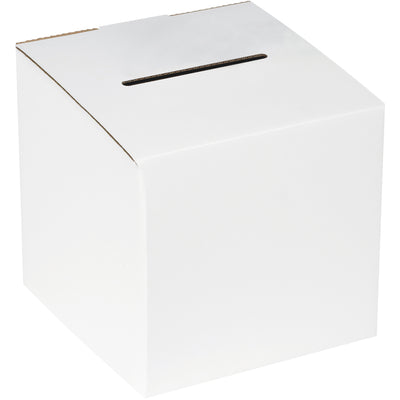 10x10x9 White Corrugated Ballot Box - No-Tape Assembly, Bundle of 10