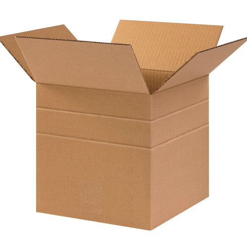 10x10x10 ECT-32 Kraft Multi-Depth Corrugated Shipping Boxes 25-Pack MD101010