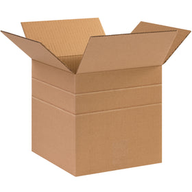 10x10x10 Multi-Depth Corrugated Boxes ECT-32 Kraft - 25 Pack