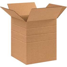 Pre-scored multi-depth corrugated boxes that fold to 6 different heights–eliminate carton sizers and cut your shipping costs. ECT-32 kraft construction delivers reliable stacking performance. Reduce inventory complexity with one SKU that handles multiple product sizes.