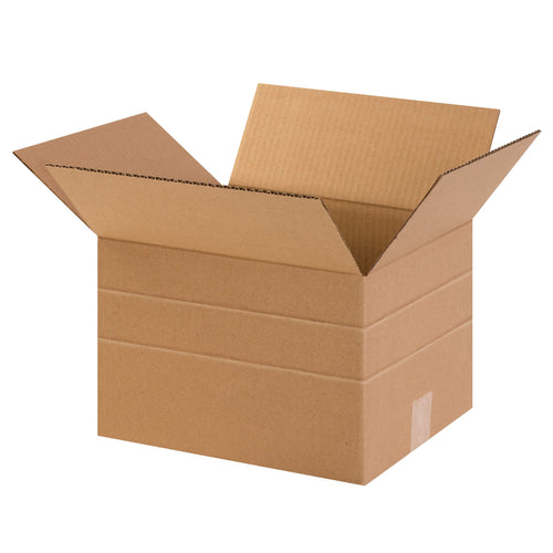 12x10x6 ECT-32 Kraft Multi-Depth Corrugated Shipping Boxes 25-Pack MD12106