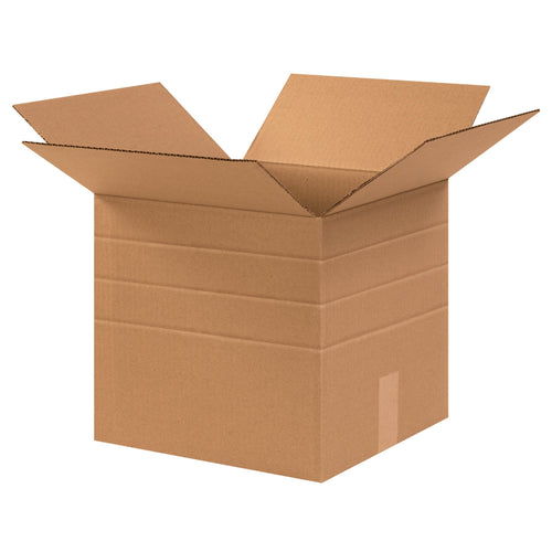 12.5x12.5x12 ECT-32 Kraft Multi-Depth Corrugated Shipping Boxes 25-Pack MD121212R