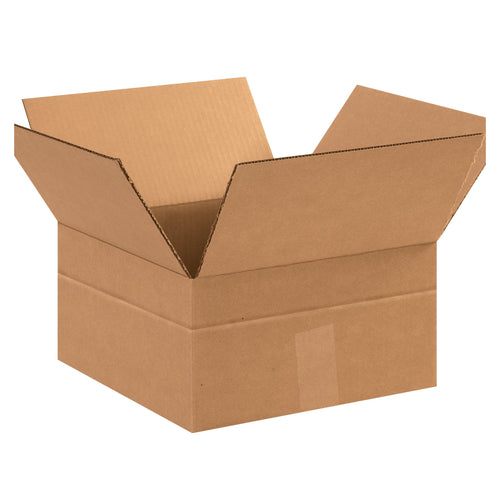 12x12x4 ECT-32 Kraft Multi-Depth Corrugated Shipping Boxes 25-Pack MD12124