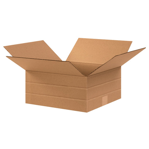 12.5x12.5x6 ECT-32 Kraft Multi-Depth Corrugated Shipping Boxes 25-Pack MD12126R