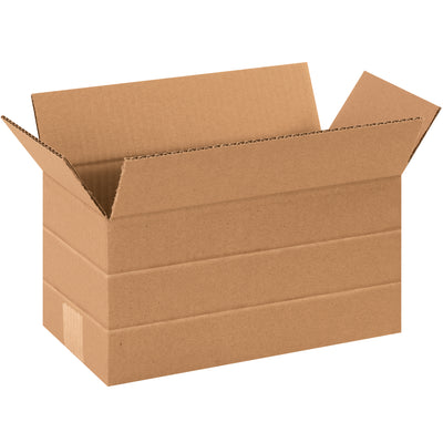 Fold-flat multi-depth corrugated boxes that adjust from 6" to your desired height–no carton sizer needed. Pre-scored kraft construction in ECT-32 single-wall material. Bundle of 25 units lets you consolidate inventory and optimize parcel spend with one SKU.
