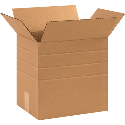 Eliminate carton sizer complexity with pre-scored multi-depth corrugated boxes that fold to fit your product. These 12.25" x 9.25" x 12" kraft boxes feature ECT-32 single-wall construction and score lines at multiple depths, allowing one SKU to replace 3-4 traditional fixed-height cartons. Shipped as a bundle of 25.