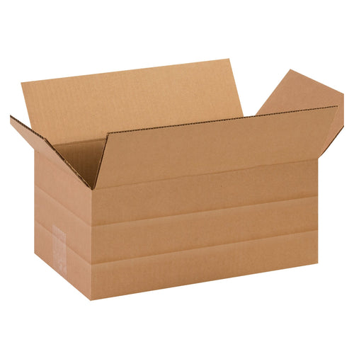 14.5x8.75x6 ECT-32 Kraft Multi-Depth Corrugated Shipping Boxes 25-Pack MD1486R