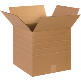 Cut inventory complexity and freight costs with these 15x15x15 multi-depth corrugated boxes. Pre-scored sides fold to fit 6 different heights–no carton sizer needed. ECT-32 kraft corrugated provides reliable stacking strength while consolidating multiple box sizes into one SKU.