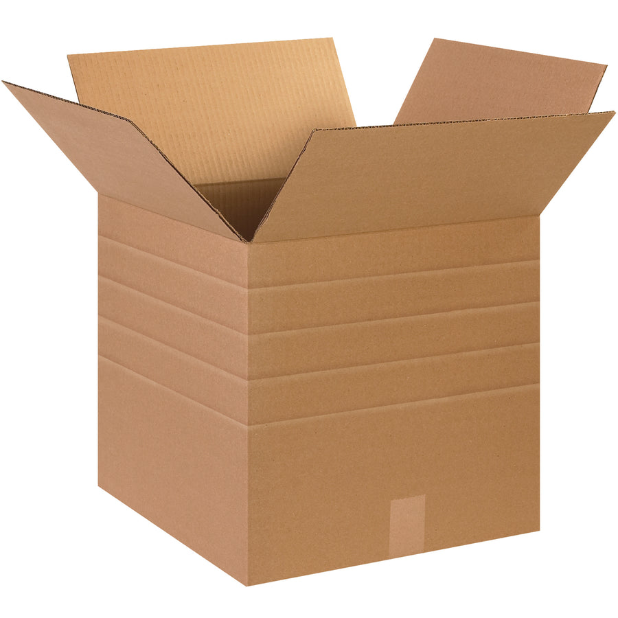 Cut inventory complexity and freight costs with these 15x15x15 multi-depth corrugated boxes. Pre-scored sides fold to fit 6 different heights‚no carton sizer needed. ECT-32 kraft corrugated provides reliable stacking strength while consolidating multiple box sizes into one SKU.
