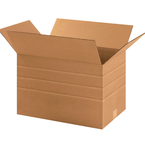 16x12x10 ECT-32 Multi-Depth Kraft Corrugated Shipping Boxes 25-Pack MD161210